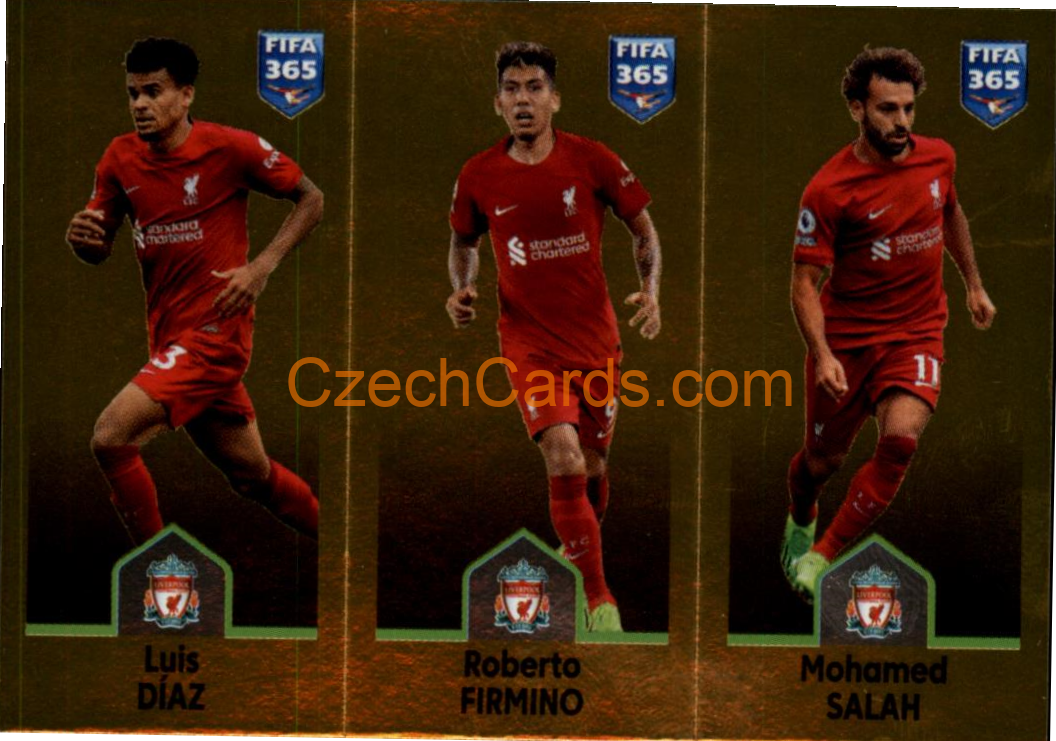 Luis Díaz / Roberto Firmino / Mohamed Salah 2023 Panini Fifa 365 sticker #81