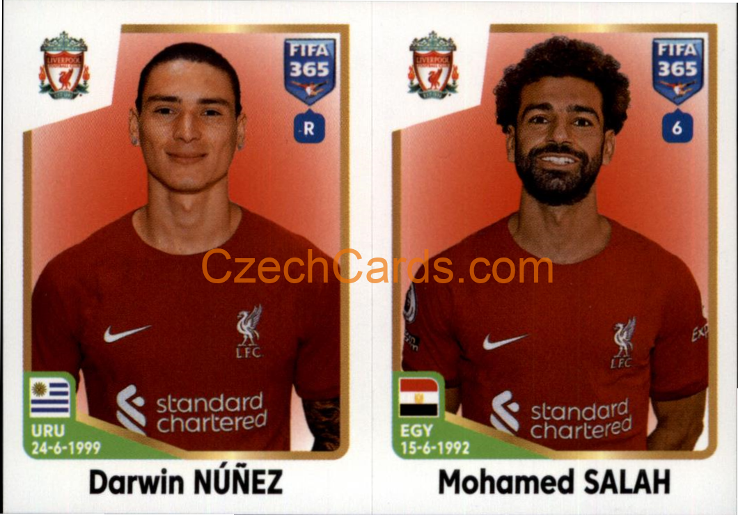 Darwin Núñez / Mohamed Salah 2023 Panini Fifa 365 sticker #83