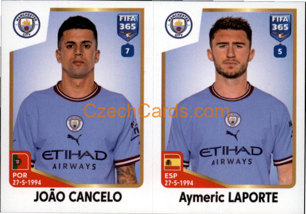 João Cancelo / Aymeric Laporte 2023 Panini Fifa 365 sticker #89
