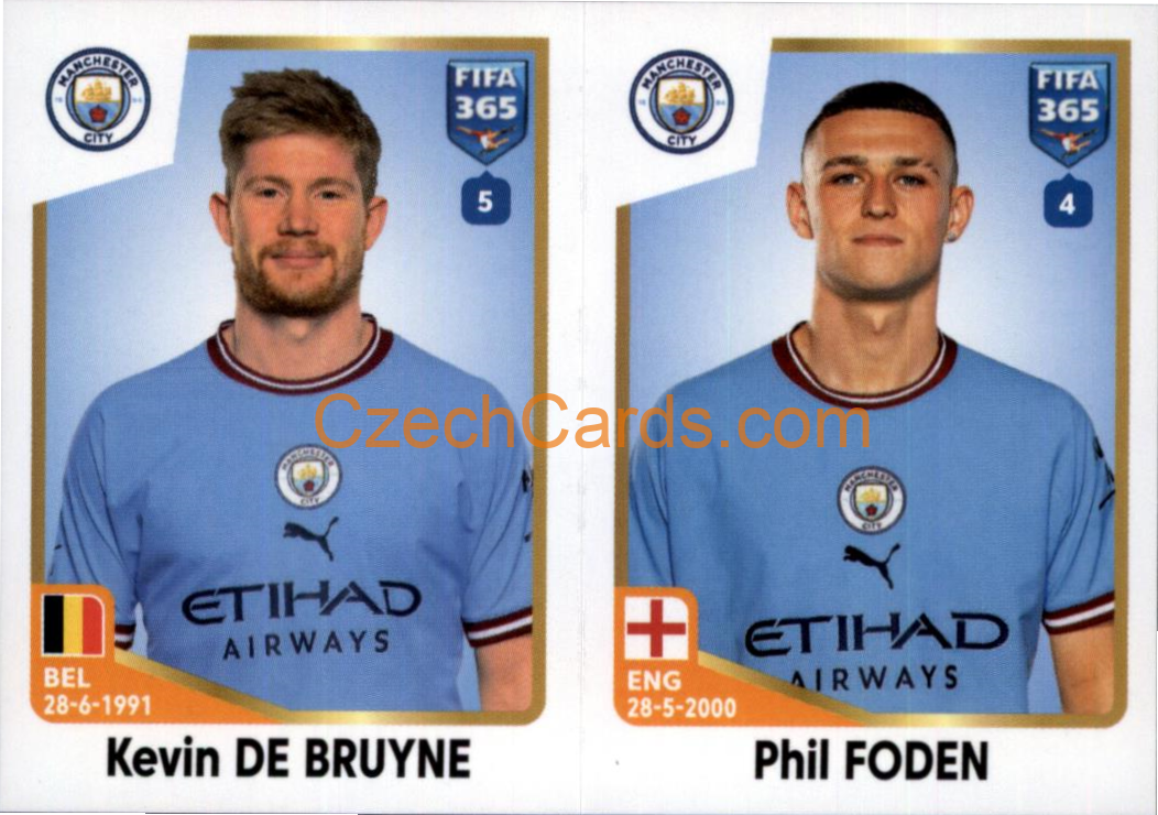Kevin De Bruyne / Phil Foden 2023 Panini Fifa 365 sticker #94