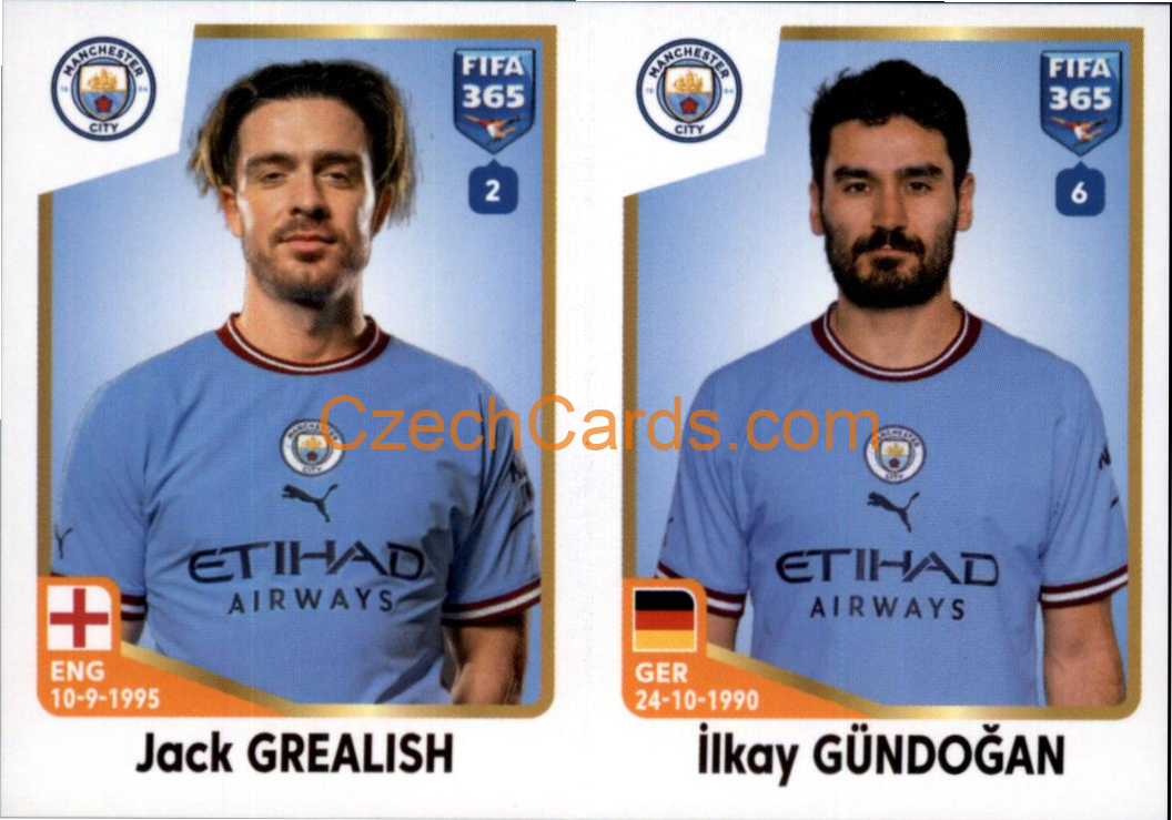 Jack Grealish / İlkay Gündoğan 2023 Panini Fifa 365 sticker #95