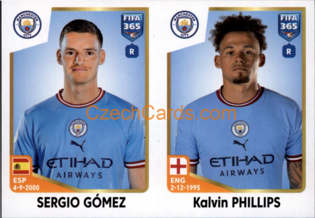 Sergio Gómez / Kalvin Phillips 2023 Panini Fifa 365 sticker #96
