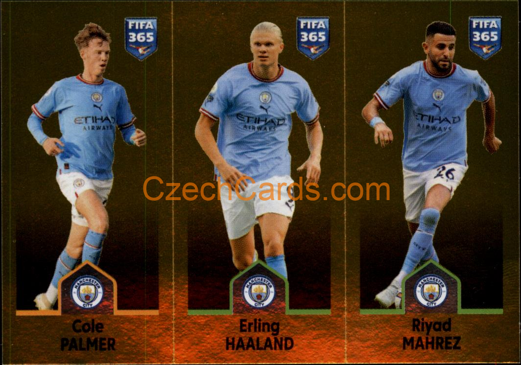 Cole Palmer / Erling Haaland / Riyad Mahrez 2023 Panini Fifa 365 sticker #97