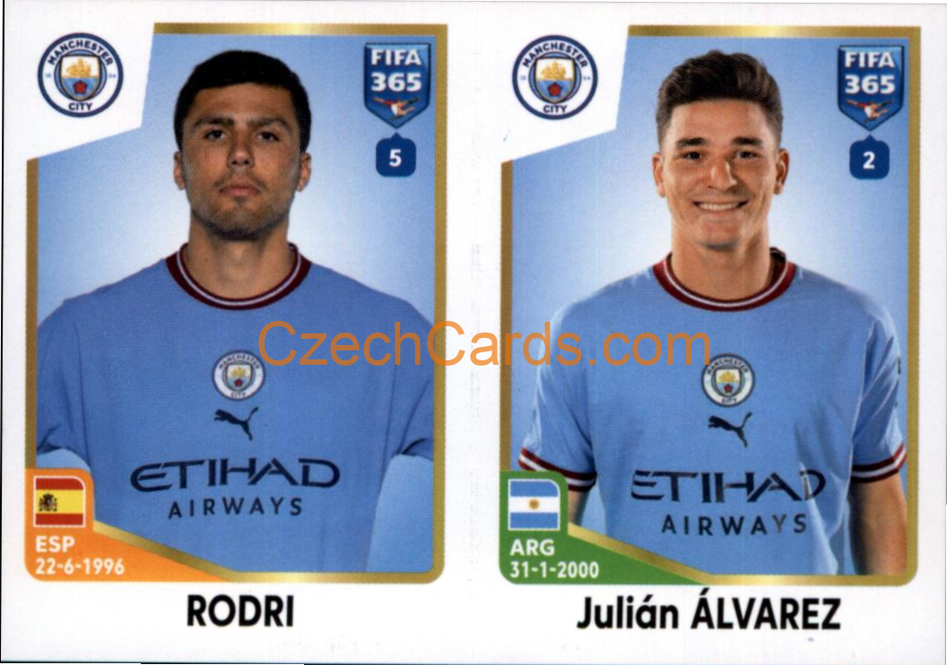 Rodri / Julián Álvarez 2023 Panini Fifa 365 sticker #98