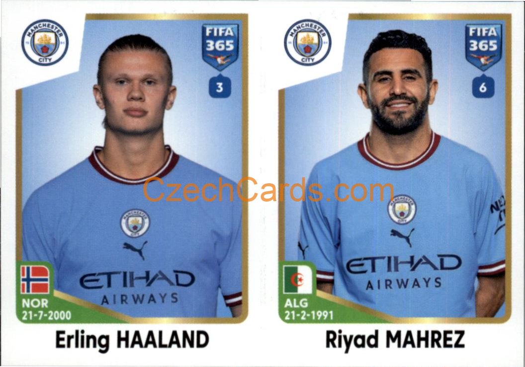 Erling Haaland / Riyad Mahrez 2023 Panini Fifa 365 sticker #99