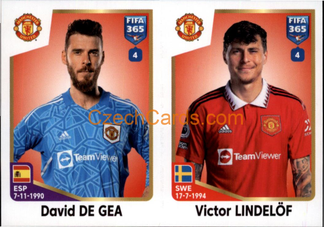 David de Gea / Victor Lindelöf 2023 Panini Fifa 365 sticker #102