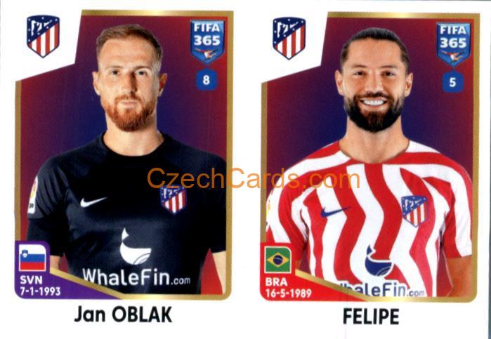 Jan Oblak / Felipe 2023 Panini Fifa 365 sticker #134