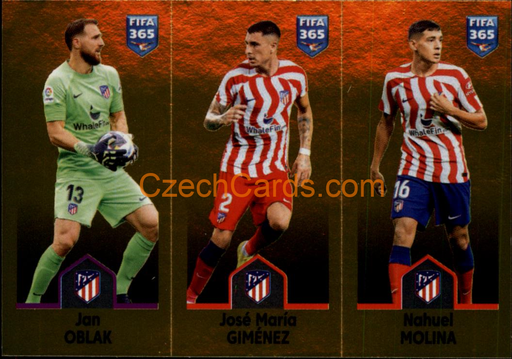 Jan Oblak / José María Giménez / Nahuel Molina 2023 Panini Fifa 365 sticker #135
