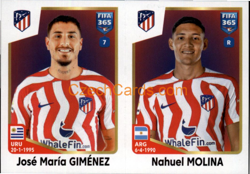 José María Giménez / Nahuel Molina 2023 Panini Fifa 365 sticker #136