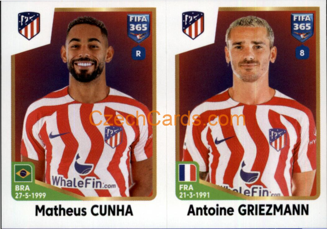 Matheus Cunha / Antoine Griezmann 2023 Panini Fifa 365 sticker #146