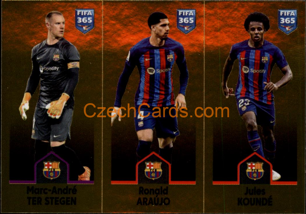 ter Stegen / Ronald Araújo / Jules Koundé 2023 Panini Fifa 365 sticker #151