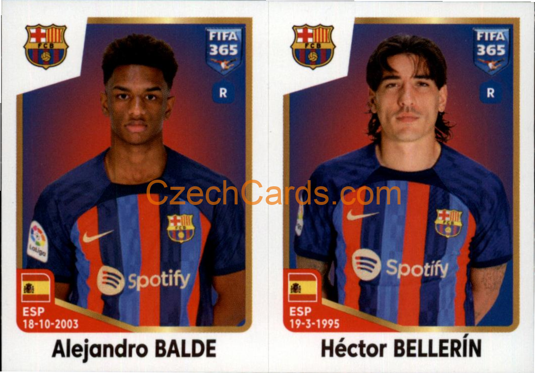 Alejandro Balde / Héctor Bellerín 2023 Panini Fifa 365 sticker #152