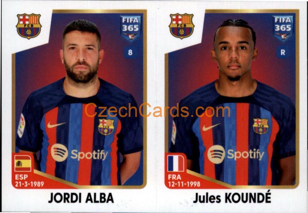 Jordi Alba / Jules Koundé 2023 Panini Fifa 365 sticker #154