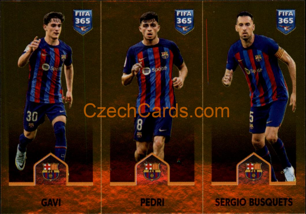 Gavi / Pedri / Sergio Busquets 2023 Panini Fifa 365 sticker #155
