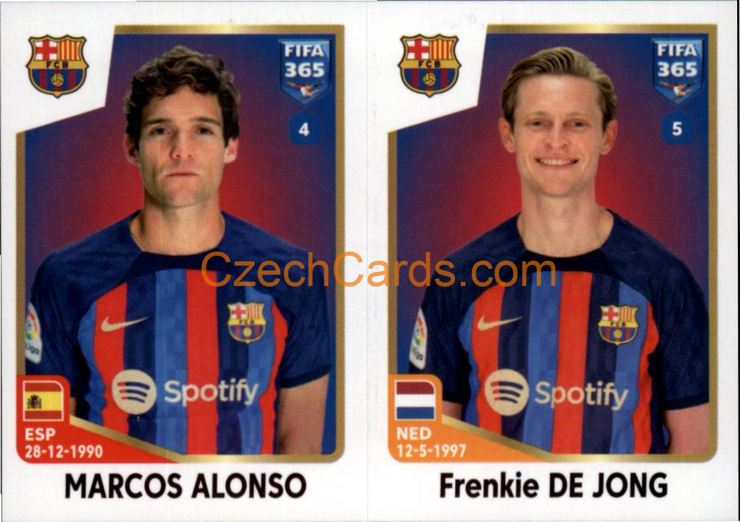 Marcos Alonso / Frenkie de Jong 2023 Panini Fifa 365 sticker #157