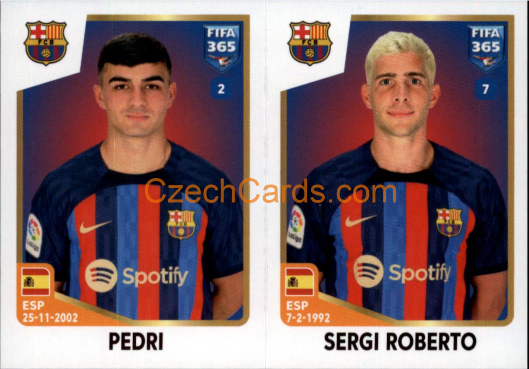 Pedri / Sergi Roberto 2023 Panini Fifa 365 sticker #159