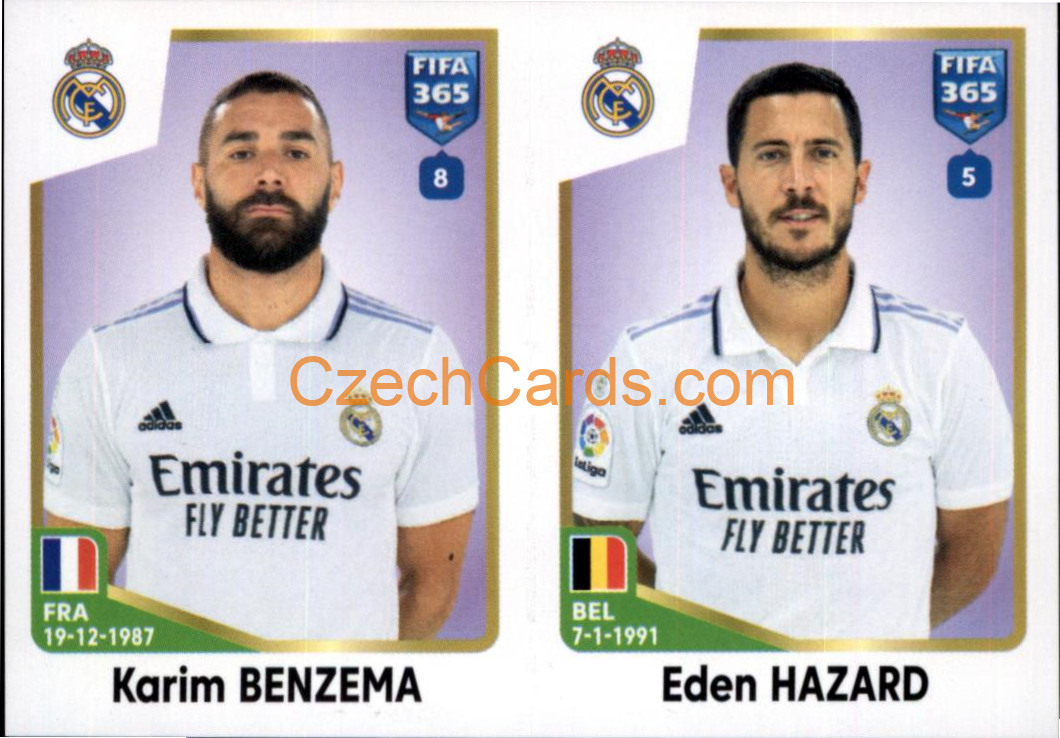 Karim Benzema / Eden Hazard 2023 Panini Fifa 365 sticker #178