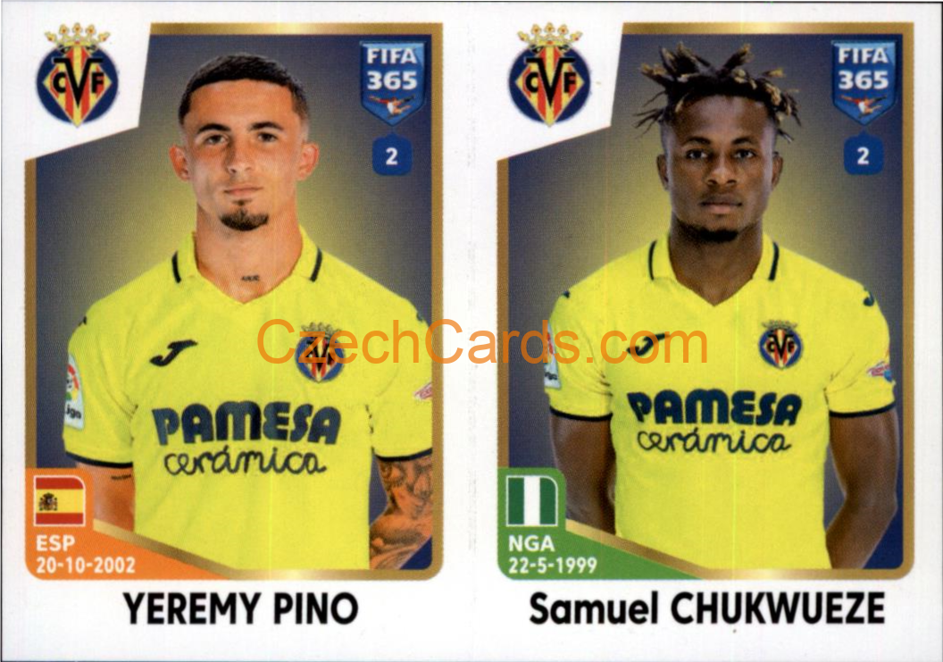 Yeremy Pino / Samuel Chukwueze 2023 Panini Fifa 365 sticker #192