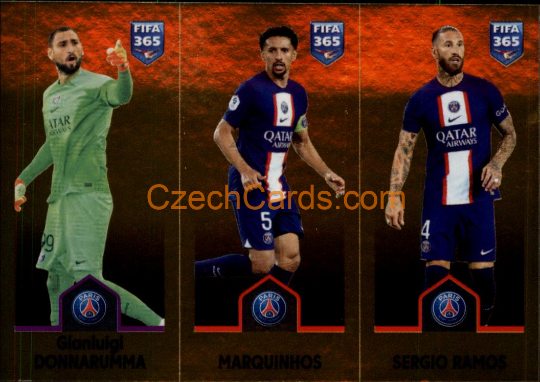 Donnarumma / Marquinhos / Sergio Ramos 2023 Panini Fifa 365 sticker #215