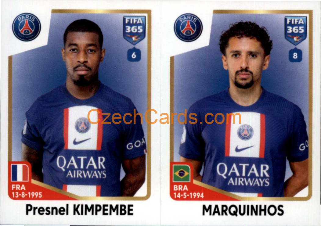 Presnel Kimpembe / Marquinhos 2023 Panini Fifa 365 sticker #217