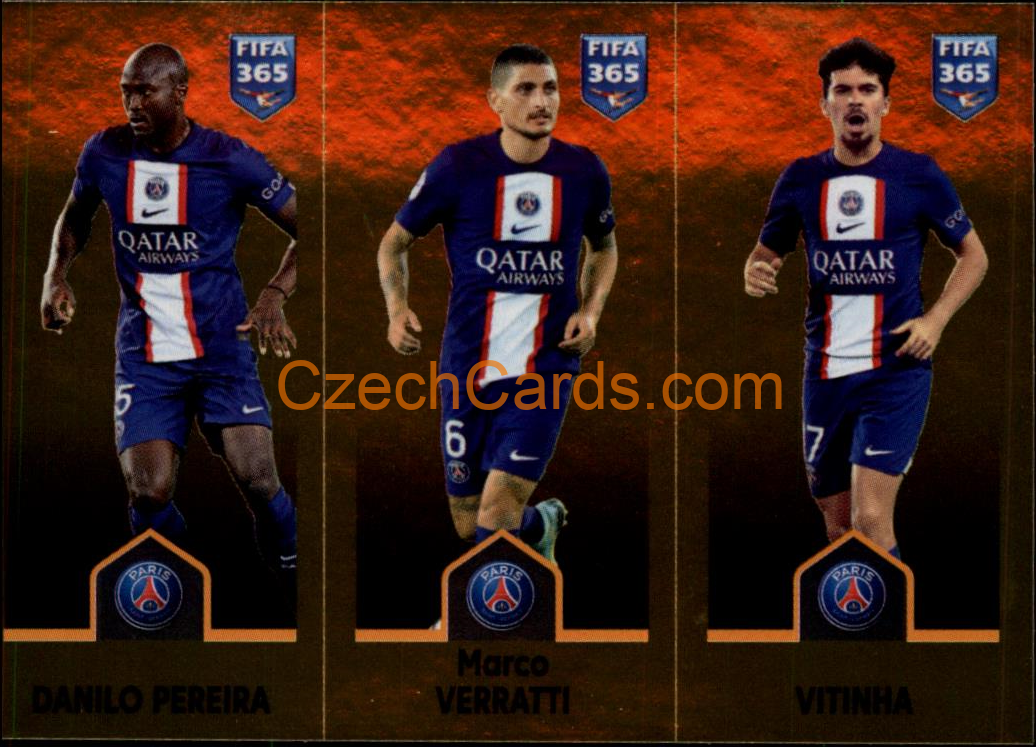 Danilo Pereira / Verratti / Vitinha 2023 Panini Fifa 365 sticker #219