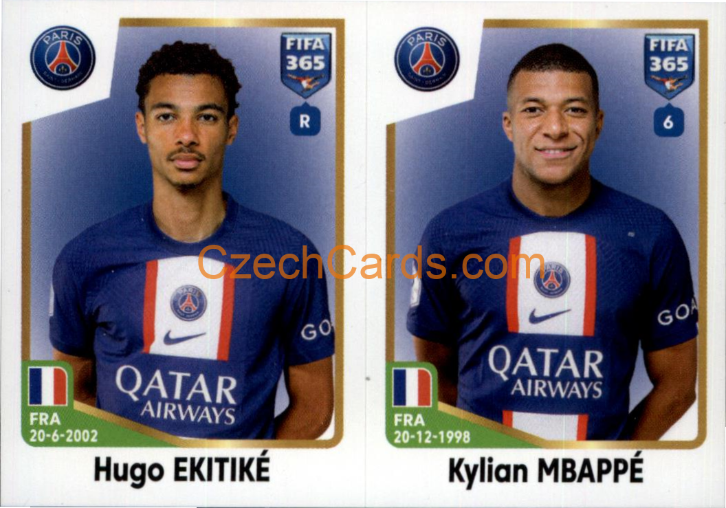 Hugo Ekitiké / Kylian Mbappé 2023 Panini Fifa 365 sticker #226