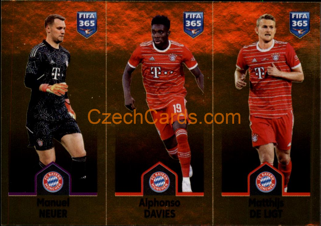 Neuer / Alphonso Davies / Matthijs de Ligt 2023 Panini Fifa 365 sticker #231