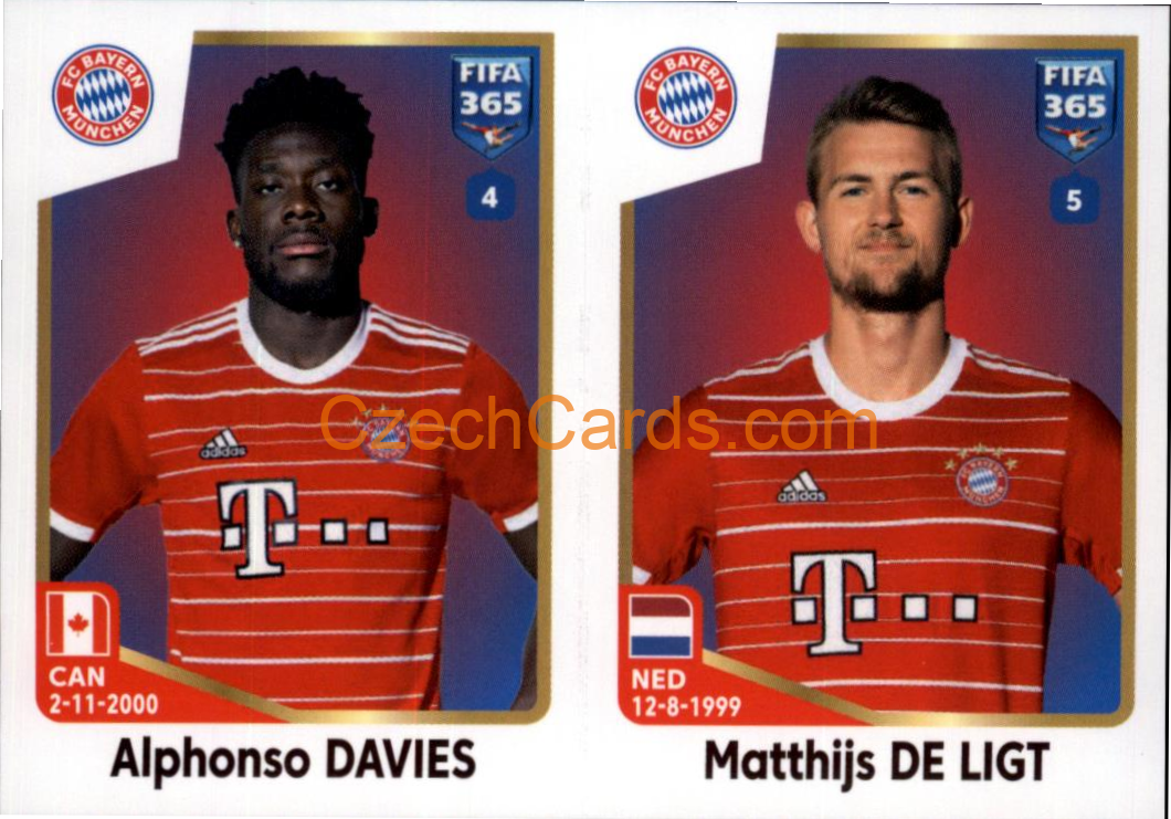 Alphonso Davies / Matthijs de Ligt 2023 Panini Fifa 365 sticker #232