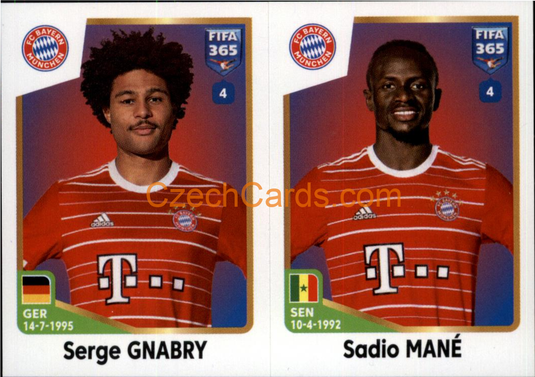 Serge Gnabry / Sadio Mané 2023 Panini Fifa 365 sticker #240