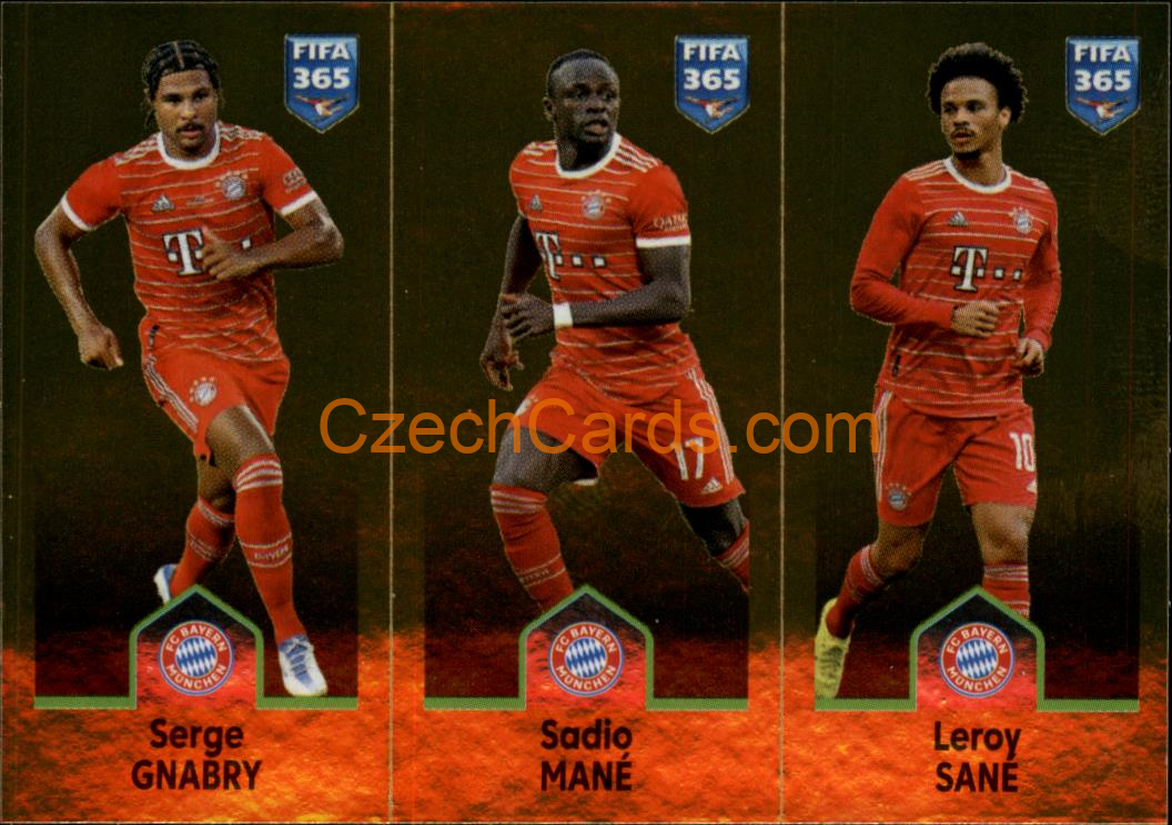 Serge Gnabry / Sadio Mané / Leroy Sané 2023 Panini Fifa 365 sticker #241