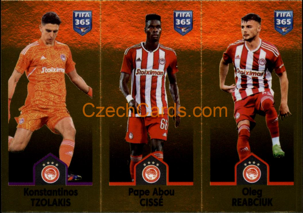 Tzolakis / Pape Abou Cissé / Oleg Reabciuk 2023 Panini Fifa 365 sticker #263