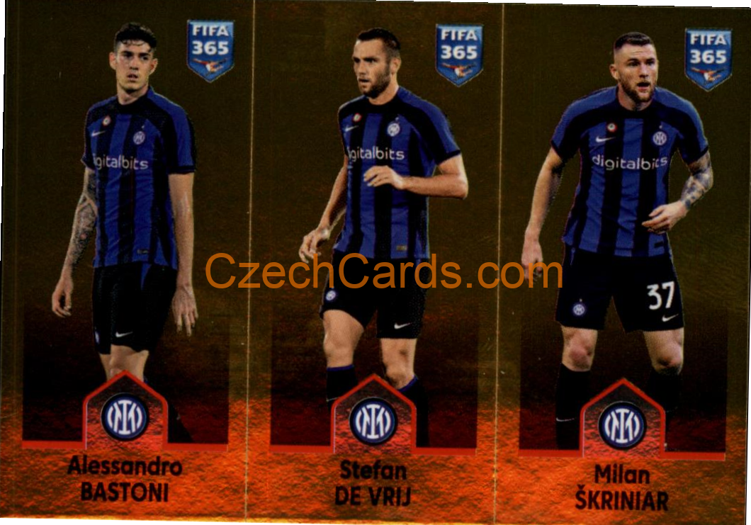 Bastoni / Stefan de Vrij / Milan Škriniar 2023 Panini Fifa 365 sticker #295