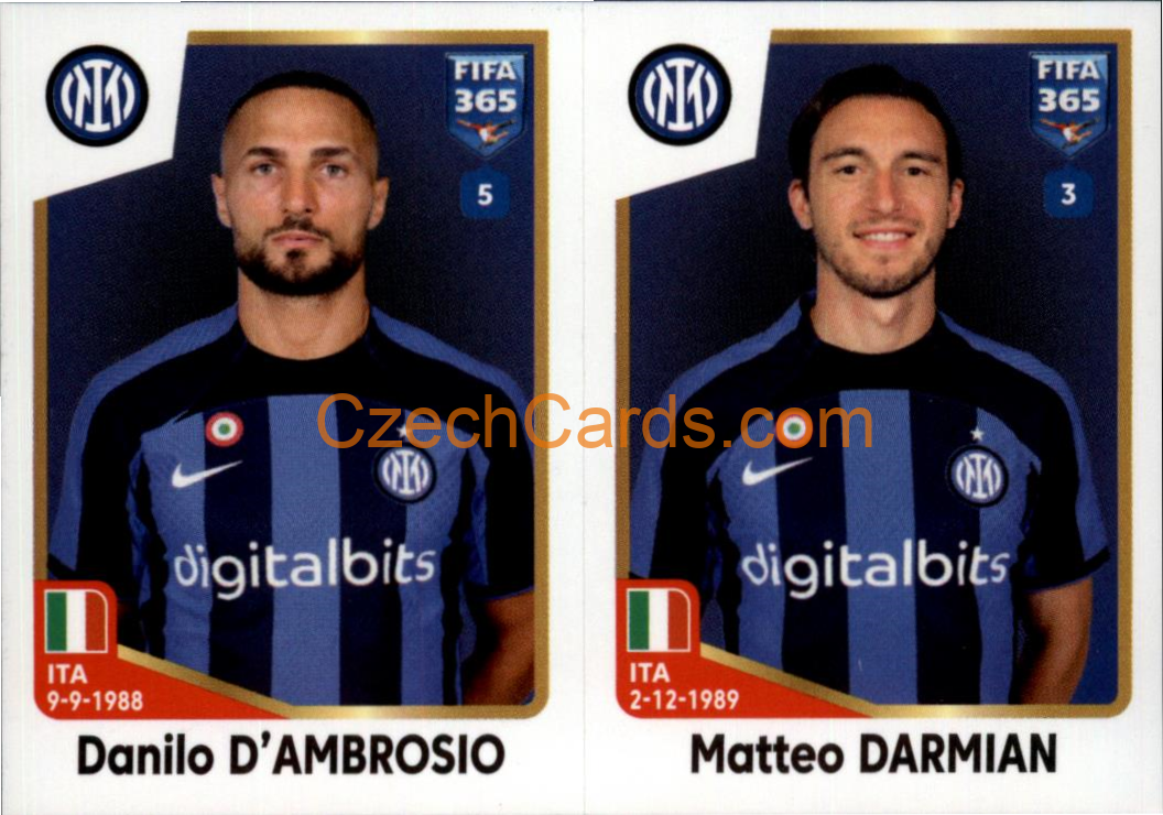 Danilo D’Ambrosio / Matteo Darmian 2023 Panini Fifa 365 sticker #297