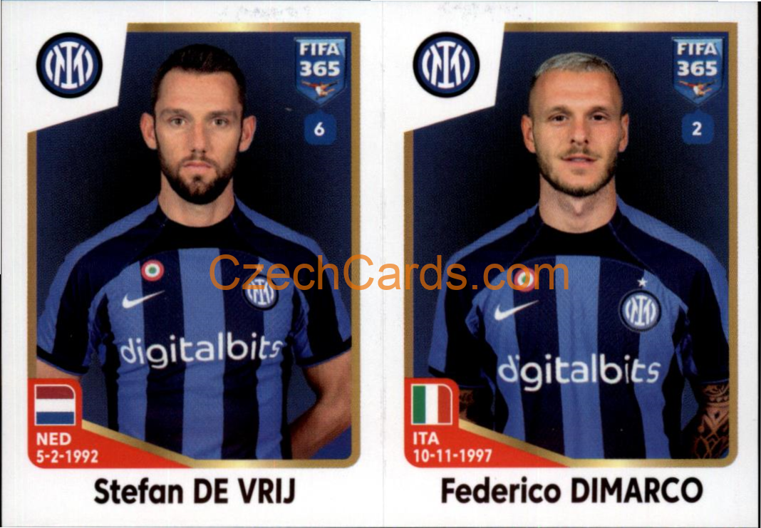 Stefan de Vrij / Federico Dimarco 2023 Panini Fifa 365 sticker #298
