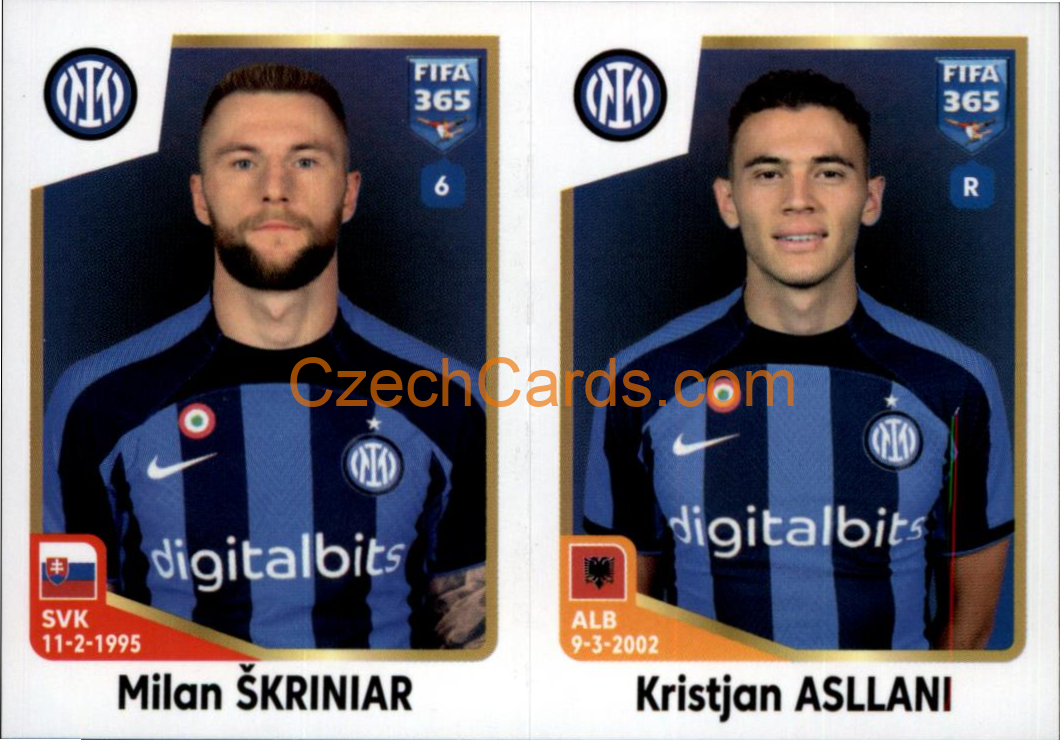 Milan Škriniar / Kristjan Asllani 2023 Panini Fifa 365 sticker #302