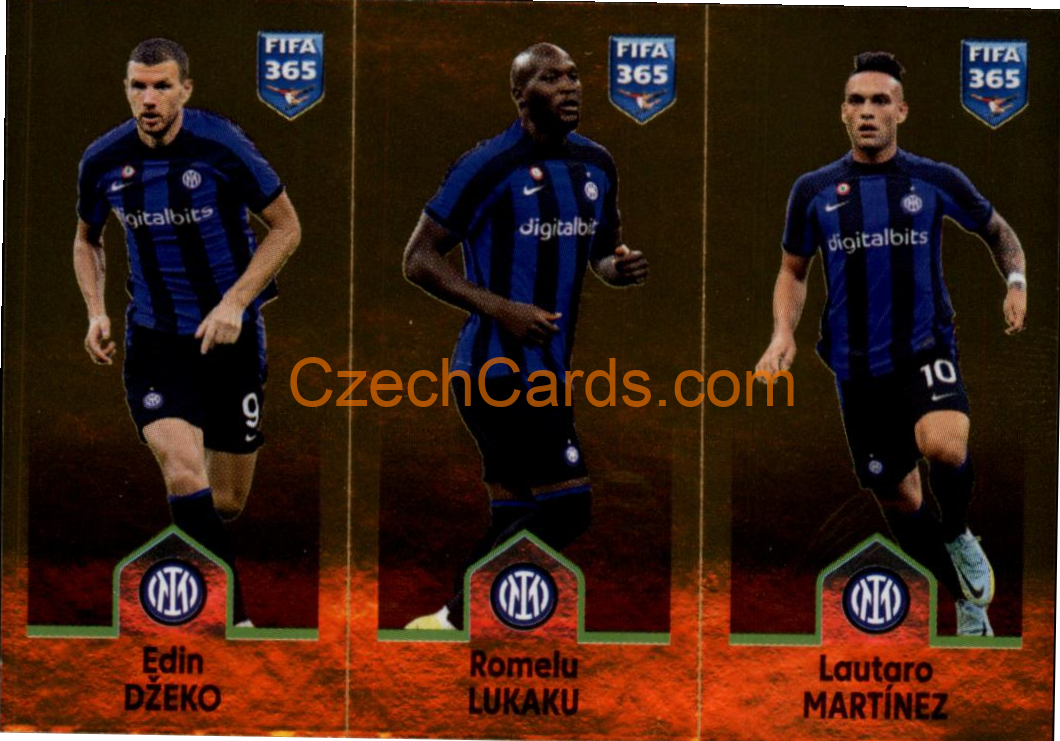 Edin Džeko / Romelu Lukaku / Lautaro Martínez 2023 Panini Fifa 365 sticker #305