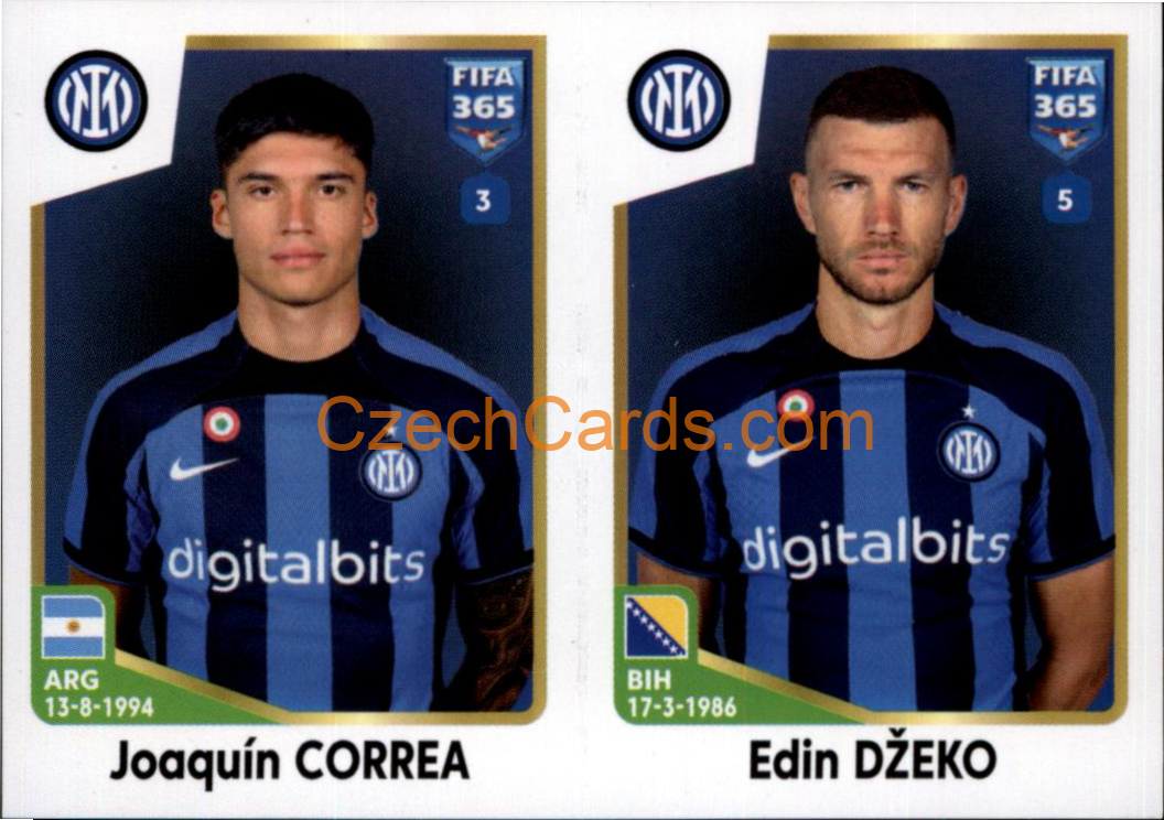 Joaquín Correa / Edin Džeko 2023 Panini Fifa 365 sticker #306