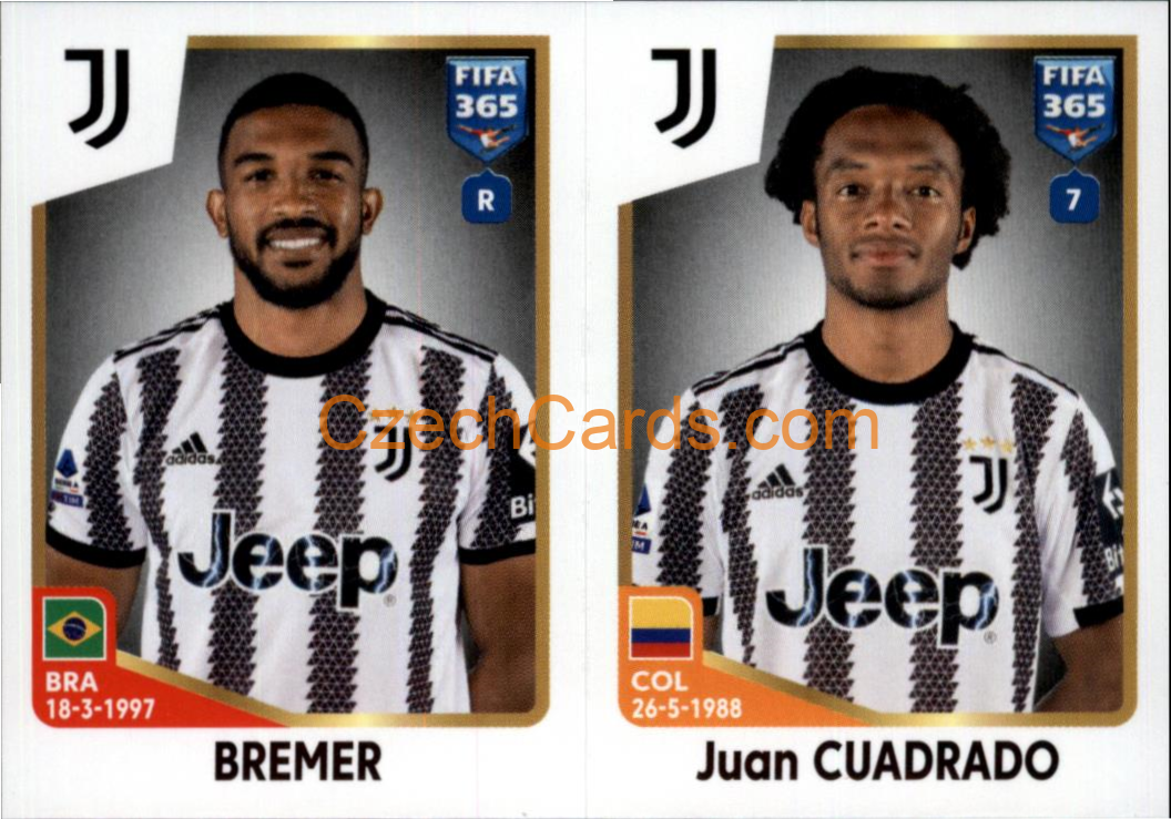 Bremer / Juan Cuadrado 2023 Panini Fifa 365 sticker #313