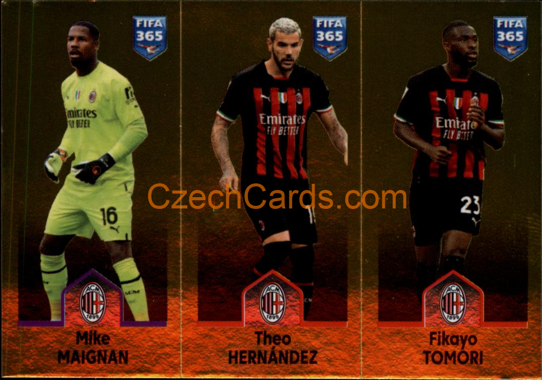 Maignan / Hernández / Tomori 2023 Panini Fifa 365 sticker #327