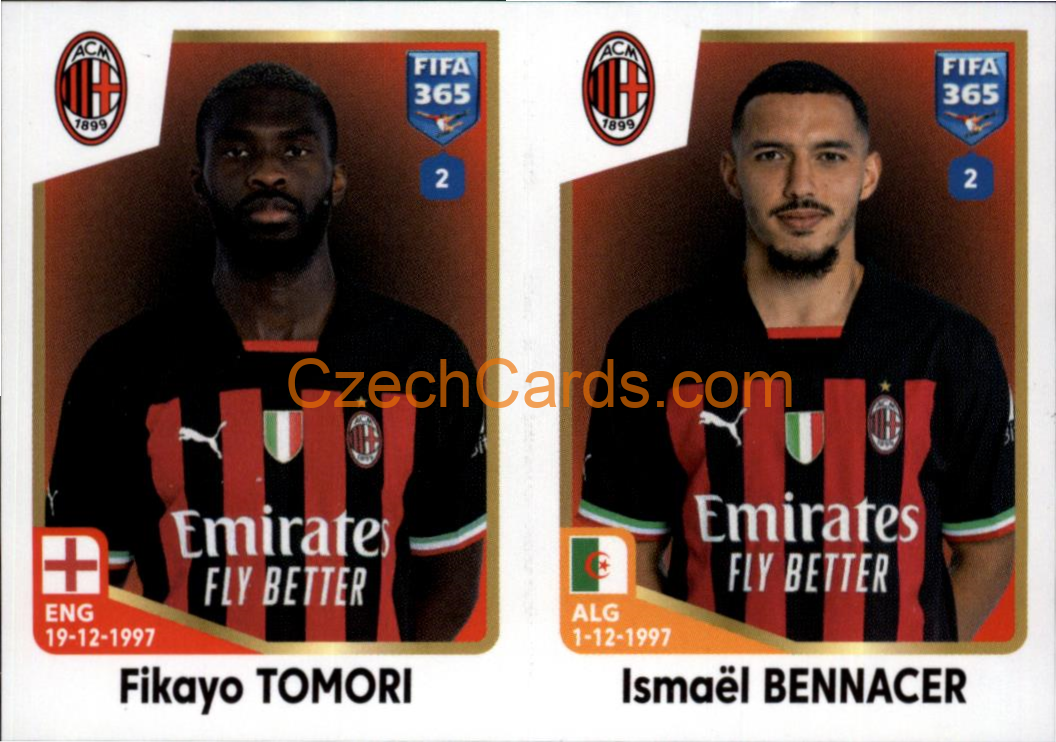 Fikayo Tomori / Ismaël Bennacer 2023 Panini Fifa 365 sticker #330