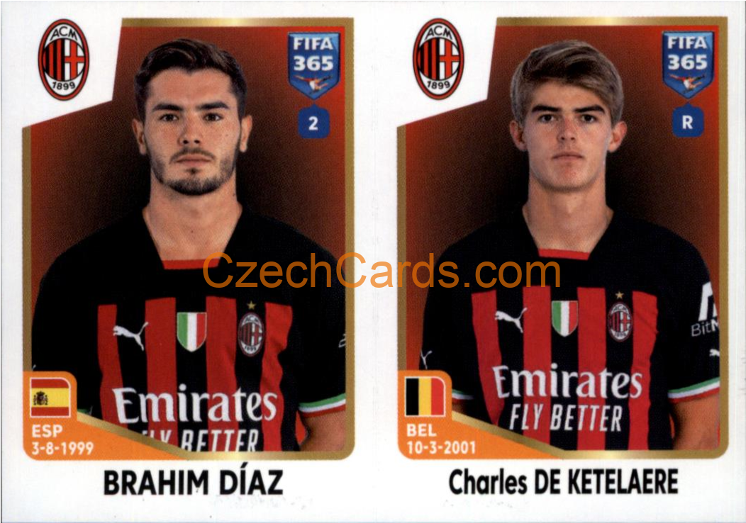 Brahim Díaz / Charles De Ketelaere 2023 Panini Fifa 365 sticker #333