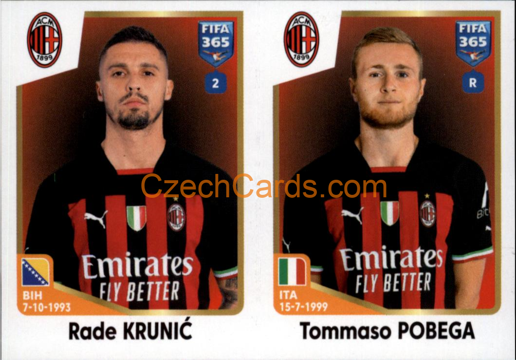 Rade Krunić / Tommaso Pobega 2023 Panini Fifa 365 sticker #334