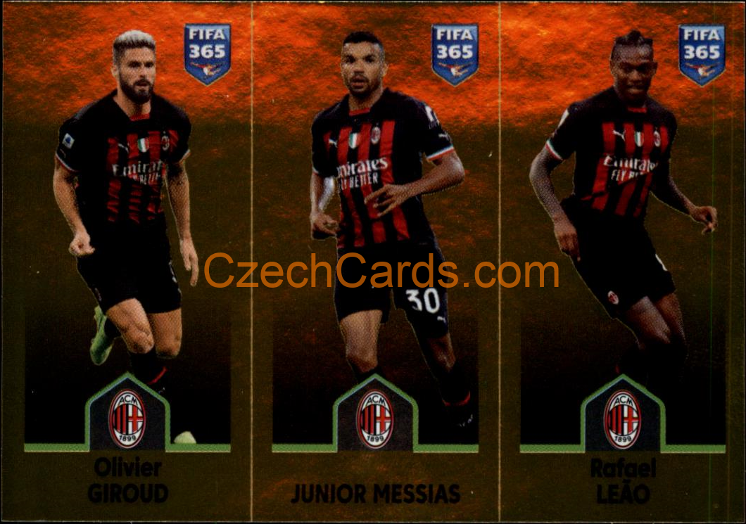 Olivier Giroud / Junior Messias / Rafael Leão 2023 Panini Fifa 365 sticker #337