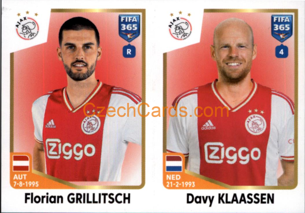 Florian Grillitsch / Davy Klaassen 2023 Panini Fifa 365 sticker #382