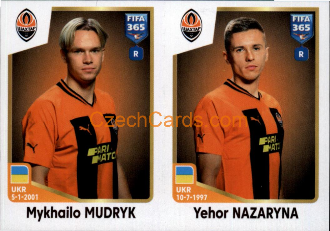 Mykhailo Mudryk / Yehor Nazaryna 2023 Panini Fifa 365 sticker #414
