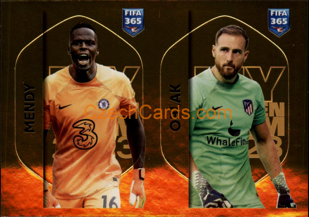 Édouard Mendy Jan Oblak 2023 Panini Fifa 365 sticker GOLDEN #MEN-OBL