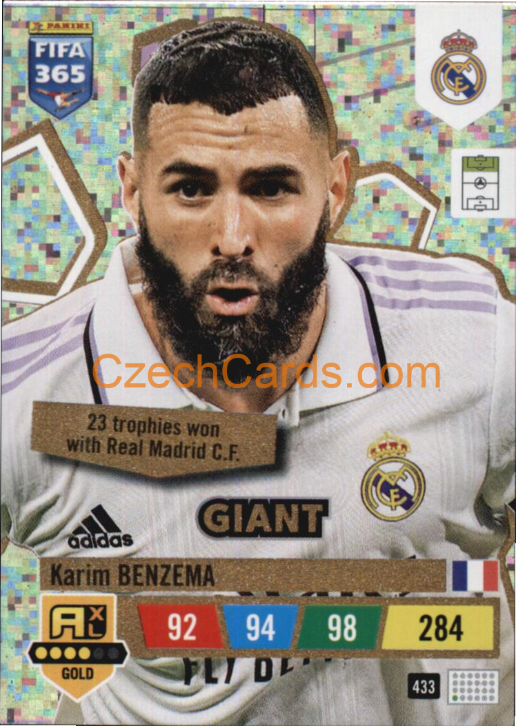Karim Benzema 2023 FIFA 365 Adrenalyn GOLD/GIANT #433