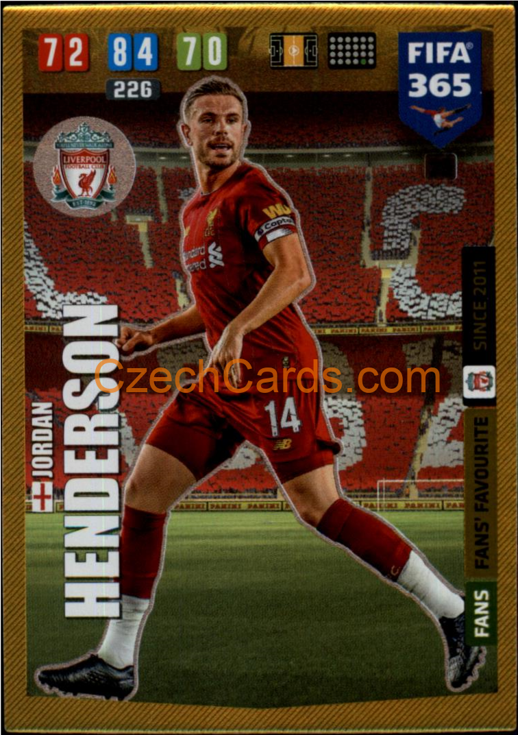 Jordan Henderson 2020 Panini FIFA 365 Adrenalyn FANS #29