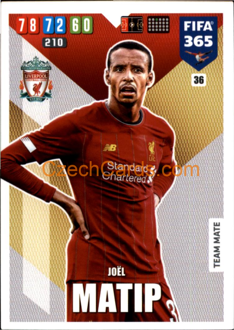 Joél Matip 2020 Panini FIFA 365 Adrenalyn #36
