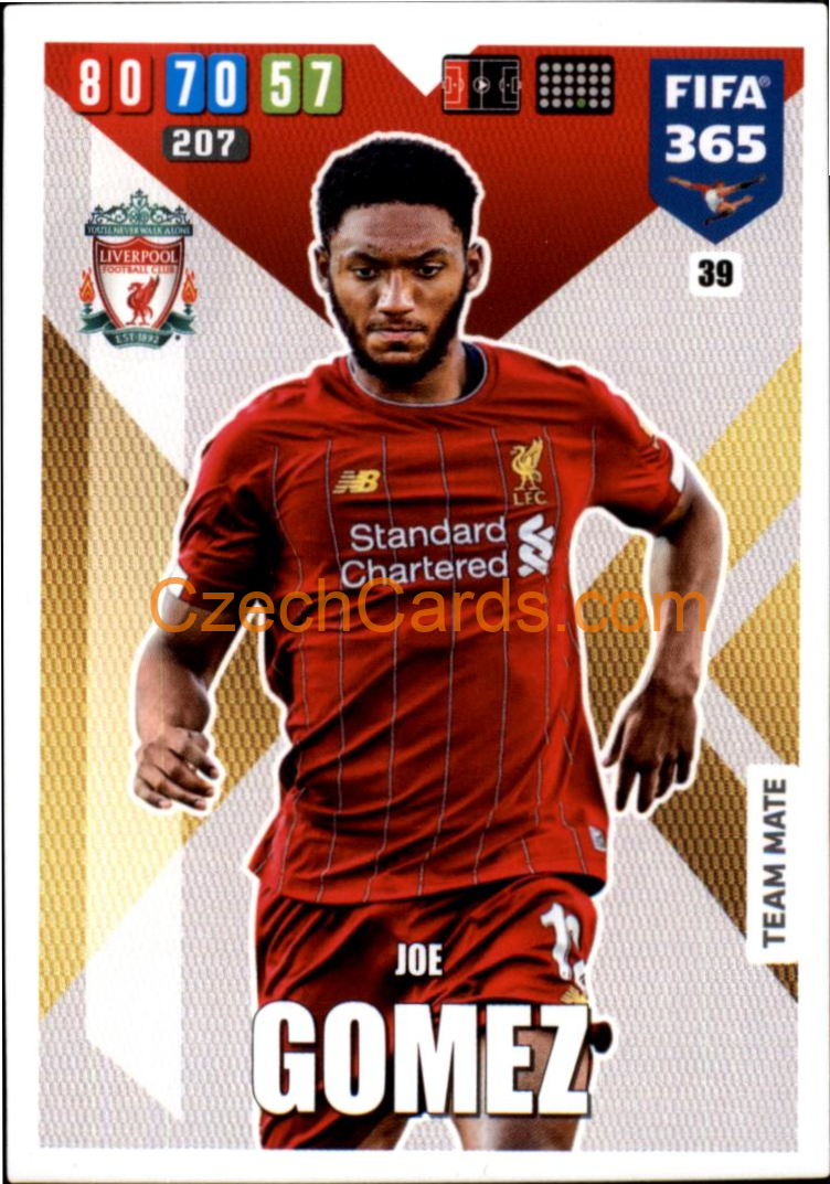 Joe Gomez 2020 Panini FIFA 365 Adrenalyn #39